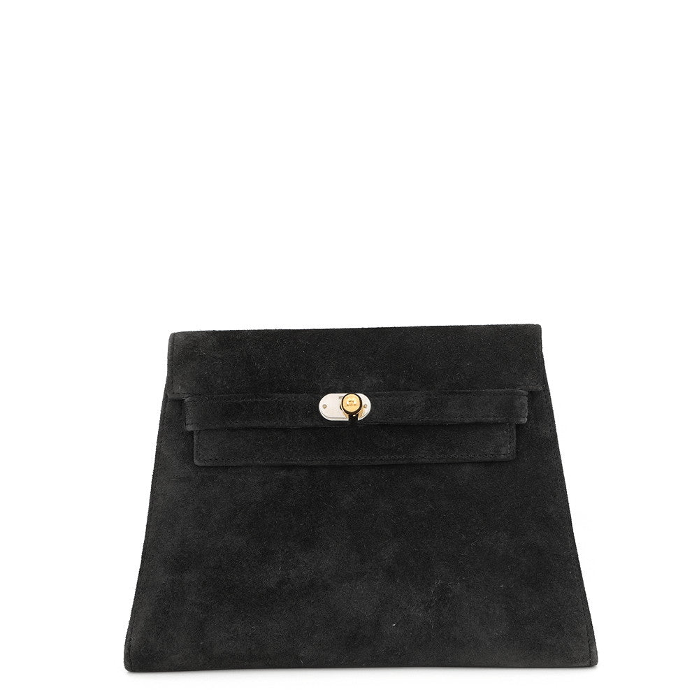 HERMES Kelly Clutch Black Doblis
