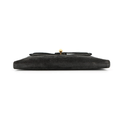 HERMES Kelly Clutch Black Doblis
