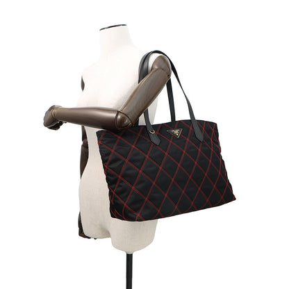 PRADA Tote Bag Black1BG085 Nylon Saffiano LeatherLeather