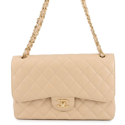 CHANEL Matelasse ChainShoulder Bag BeigeA58600 Caviar Leather Size 30