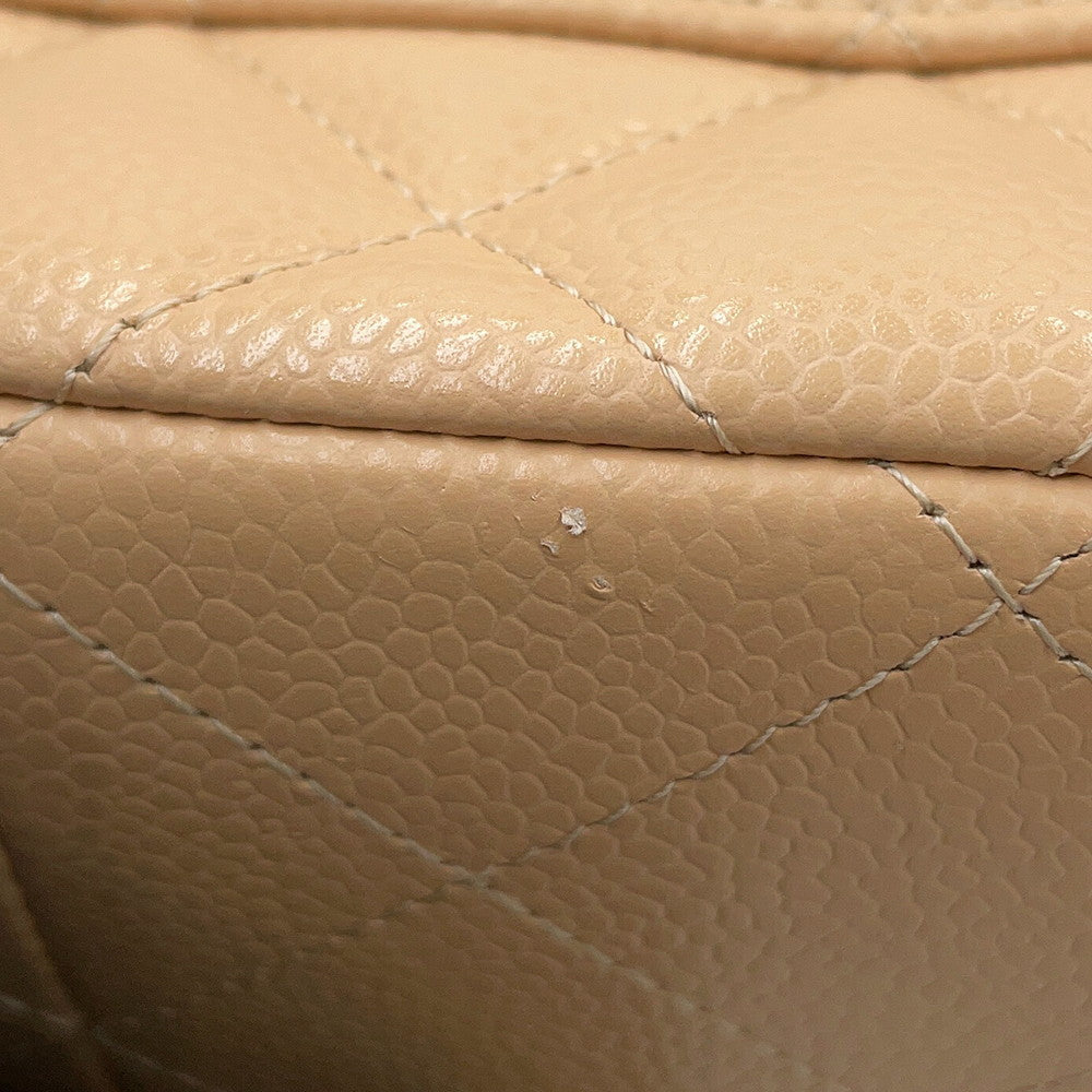 CHANEL Matelasse ChainShoulder Bag BeigeA58600 Caviar Leather Size 30