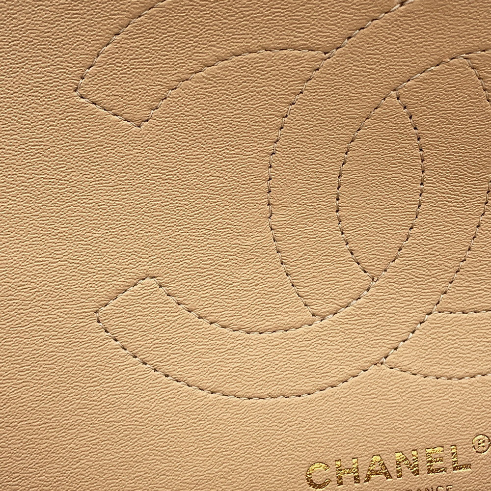CHANEL Matelasse ChainShoulder Bag BeigeA58600 Caviar Leather Size 30