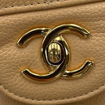 CHANEL Matelasse ChainShoulder Bag BeigeA58600 Caviar Leather Size 30