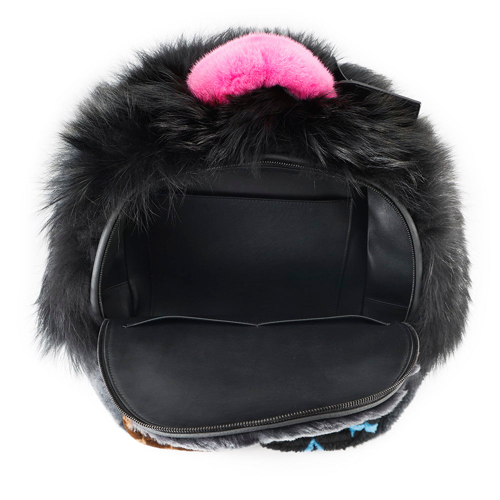 LOUIS VUITTON Automne Hiver 2020 Multi-Fur Backpack NoirM56852 Monogram Fur