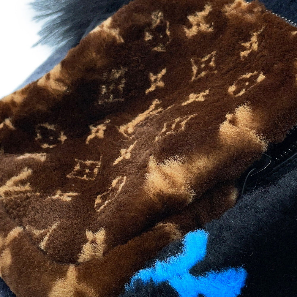LOUIS VUITTON Automne Hiver 2020 Multi-Fur Backpack NoirM56852 Monogram Fur
