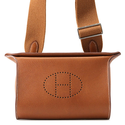 HERMES Videpoches Shoulder Bag Fauve Barenia Leather Fauve