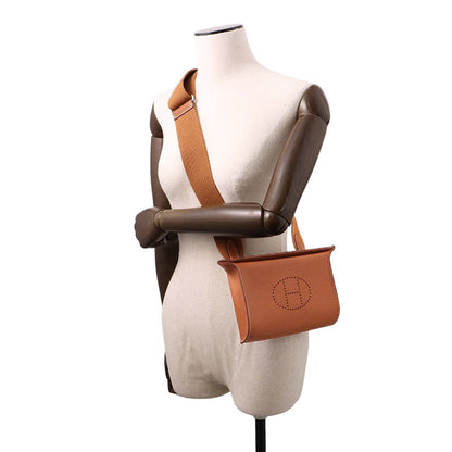 HERMES Videpoches Shoulder Bag Fauve Barenia Leather Fauve