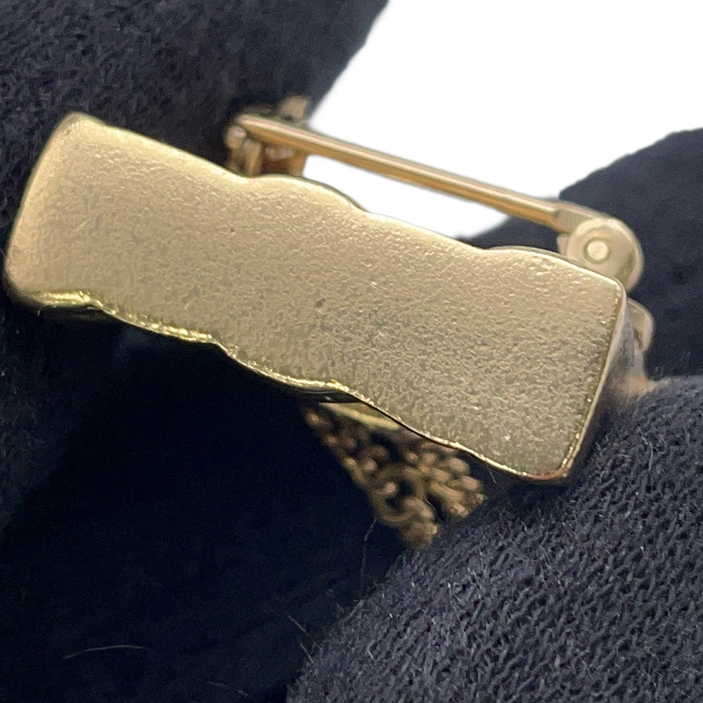 CHANEL Matelasse bag motif brooch Champagne Gold Metal