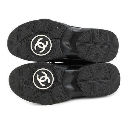 CHANEL CC Logo Sneakers Black/WhiteG38299 Leather Mesh Suede Size 37