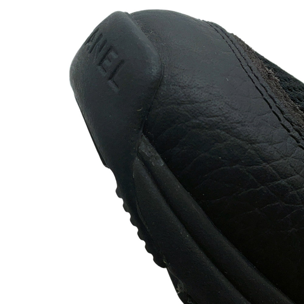 CHANEL CC Logo Sneakers Black/WhiteG38299 Leather Mesh Suede Size 37