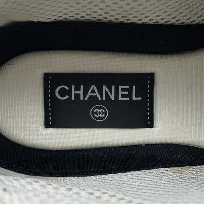 CHANEL CC Logo Sneakers Black/WhiteG38299 Leather Mesh Suede Size 37