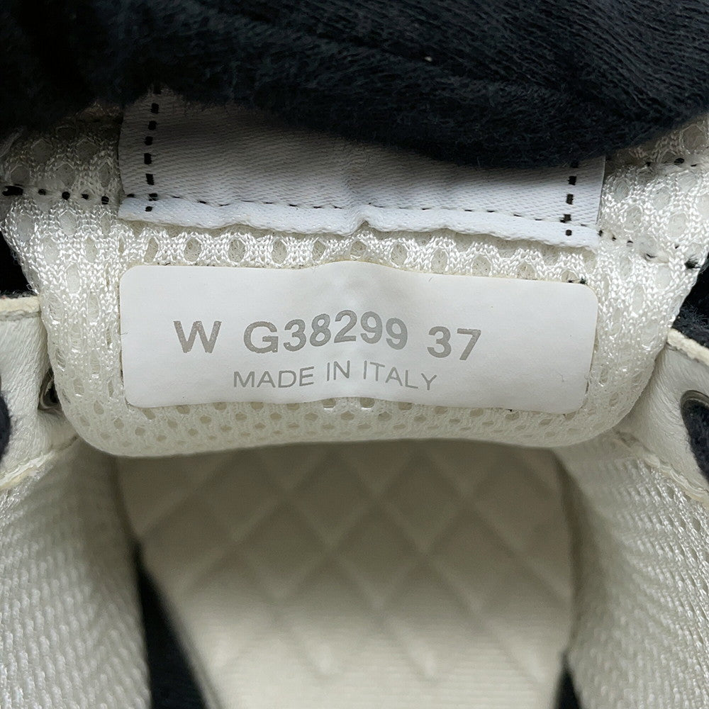 CHANEL CC Logo Sneakers Black/WhiteG38299 Leather Mesh Suede Size 37