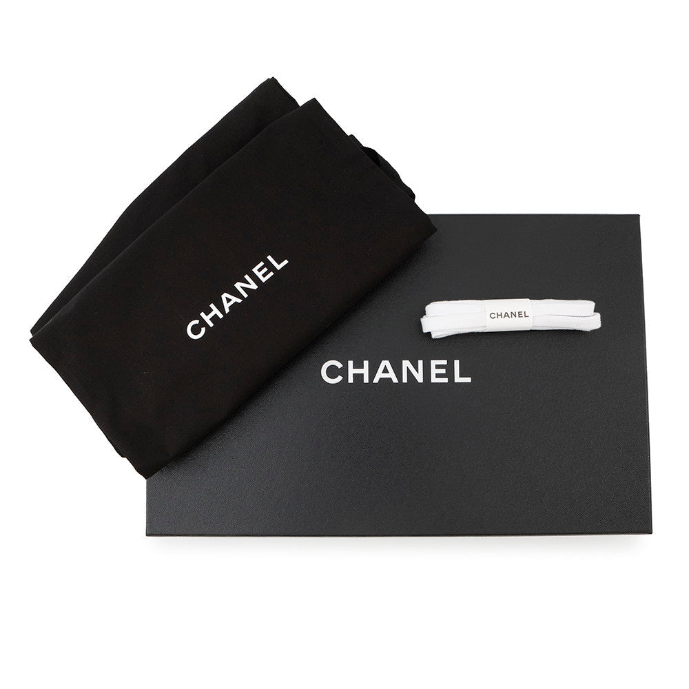 CHANEL CC Logo Sneakers Black/WhiteG38299 Leather Mesh Suede Size 37