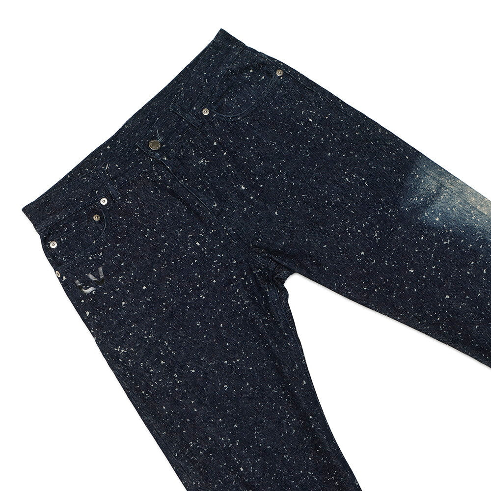LOUIS VUITTON Galaxy Denim Pants Size 28 Navy Cotton100% Leather