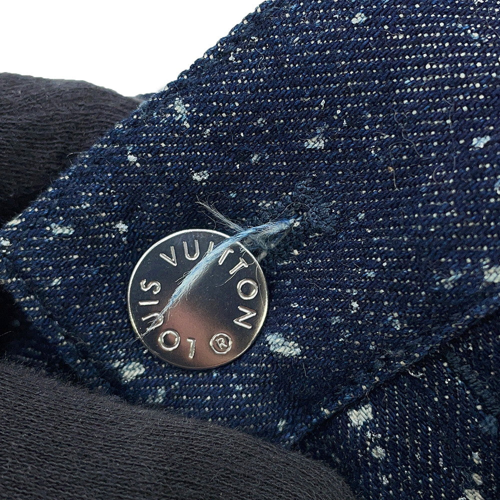 LOUIS VUITTON Galaxy Denim Pants Size 28 Navy Cotton100% Leather