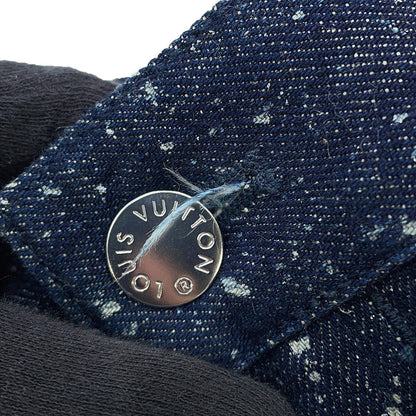 LOUIS VUITTON Galaxy Denim Pants Size 28 Navy Cotton100% Leather