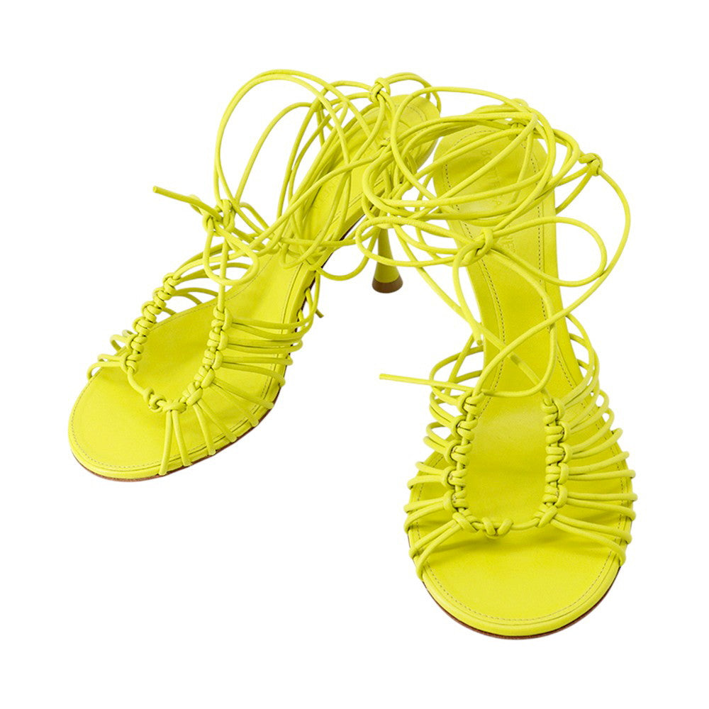 Bottega Veneta Dot Lace-Up Sandals Lime696242 Leather Size 36
