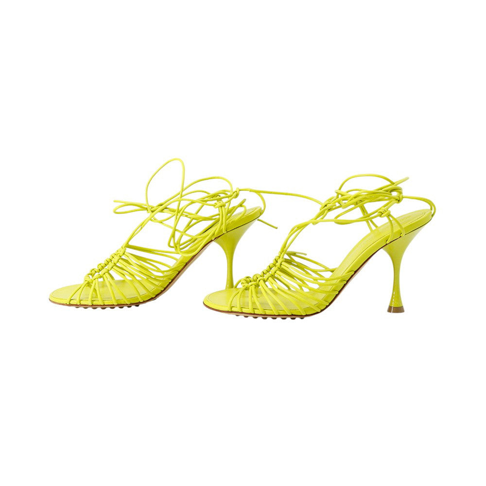 Bottega Veneta Dot Lace-Up Sandals Lime696242 Leather Size 36