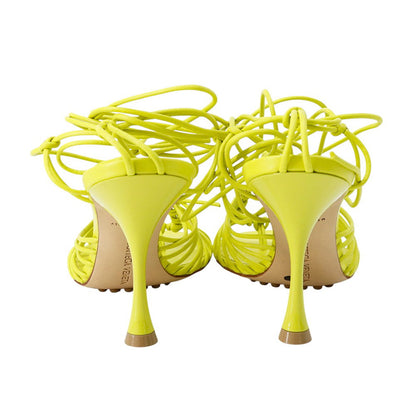 Bottega Veneta Dot Lace-Up Sandals Lime696242 Leather Size 36