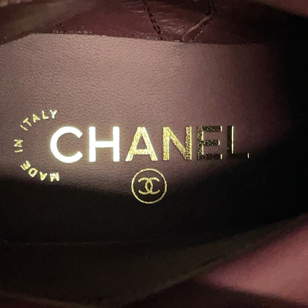 CHANEL CC Logo short boots BlackG39170 Leather Size 36.5
