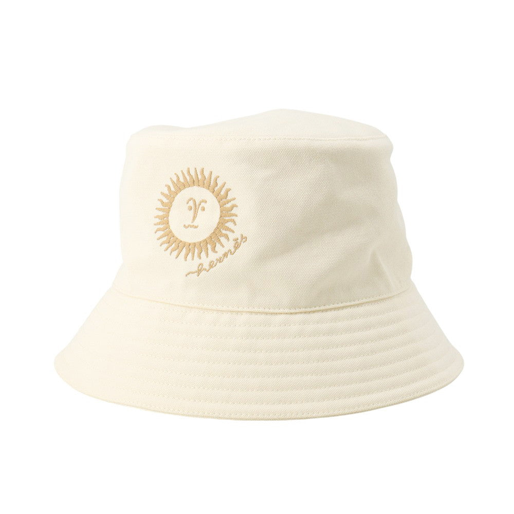 HERMES Jean Sunshine Bucket Hat Size 56 Ivory Cotton100%