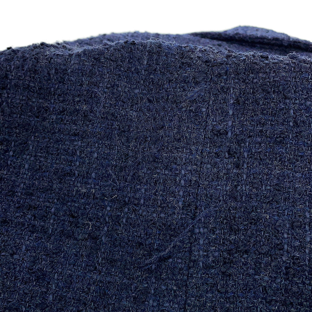 CHANEL Tweed long coat Size 36 NavyP73360 Wool 70% Acryl17% Viscose6%Cotton6% Polyamide1%