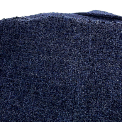 CHANEL Tweed long coat Size 36 NavyP73360 Wool 70% Acryl17% Viscose6%Cotton6% Polyamide1%