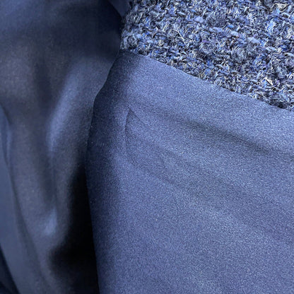 CHANEL Tweed long coat Size 36 NavyP73360 Wool 70% Acryl17% Viscose6%Cotton6% Polyamide1%