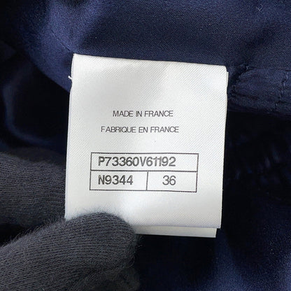 CHANEL Tweed long coat Size 36 NavyP73360 Wool 70% Acryl17% Viscose6%Cotton6% Polyamide1%