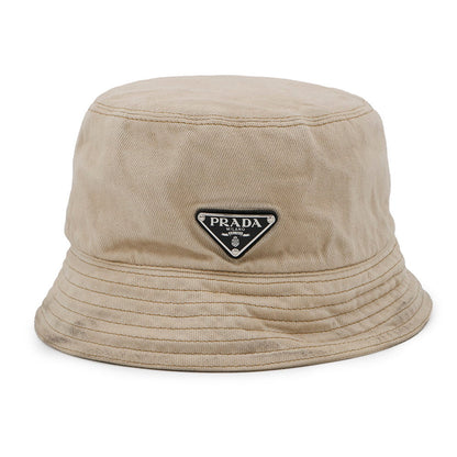 PRADA triangle logo bucket hat Size XL Beige2HC137 Cotton100%