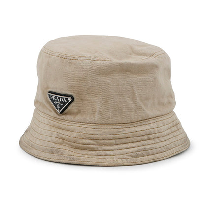 PRADA triangle logo bucket hat Size XL Beige2HC137 Cotton100%