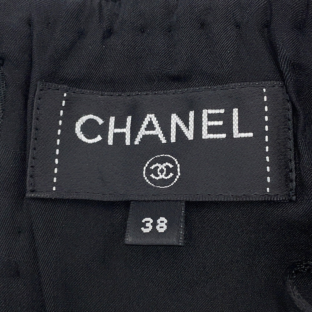 CHANEL Tweed Tight Skirt Size 38 BlackP65335 Wool 31% Acryl28% Cotton23% Nylon10% Polyester8%