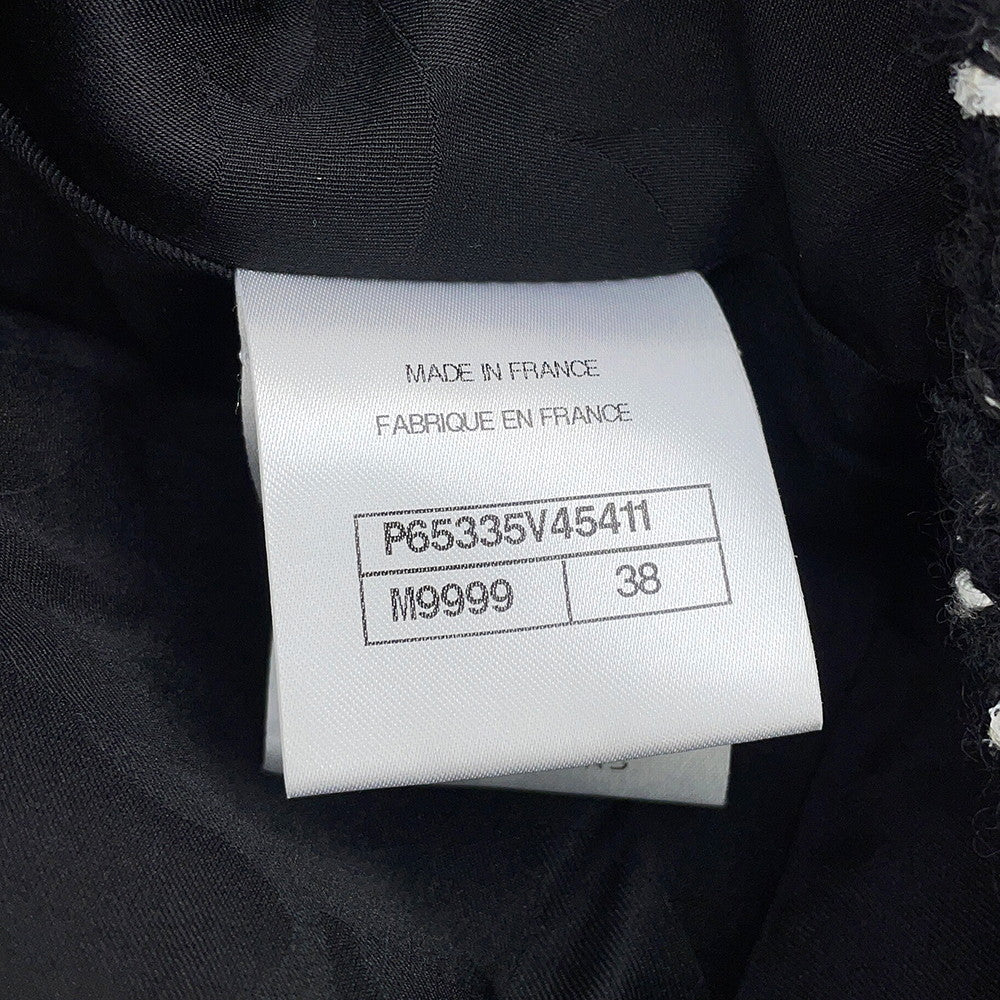 CHANEL Tweed Tight Skirt Size 38 BlackP65335 Wool 31% Acryl28% Cotton23% Nylon10% Polyester8%