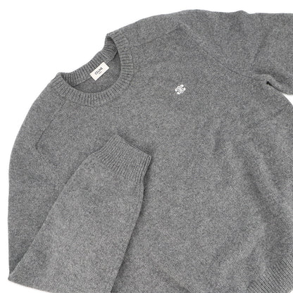 CELINE Triomphe Knit Sweater Size XL Gray/Off-white2AC85048T Wool 90% Cashmere10%