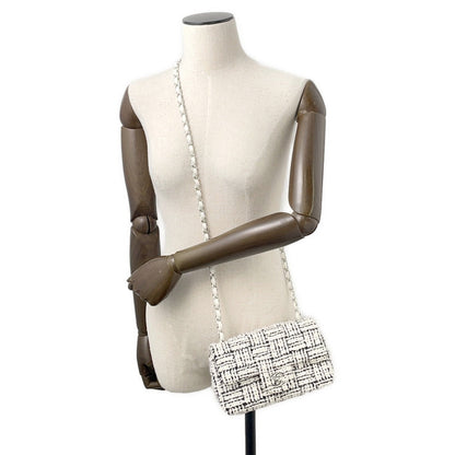 CHANEL Mini Matelasse ChainShoulder White/BlackA69900 Tweed
