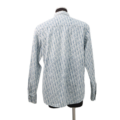 Dior Oblique Kasuri Overshirt Size 38 Blue/White013D585BY989 Cotton100%