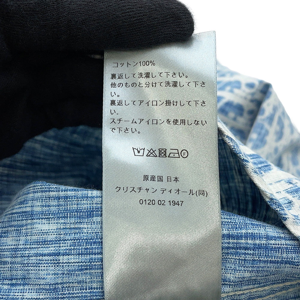 Dior Oblique Kasuri Overshirt Size 38 Blue/White013D585BY989 Cotton100%