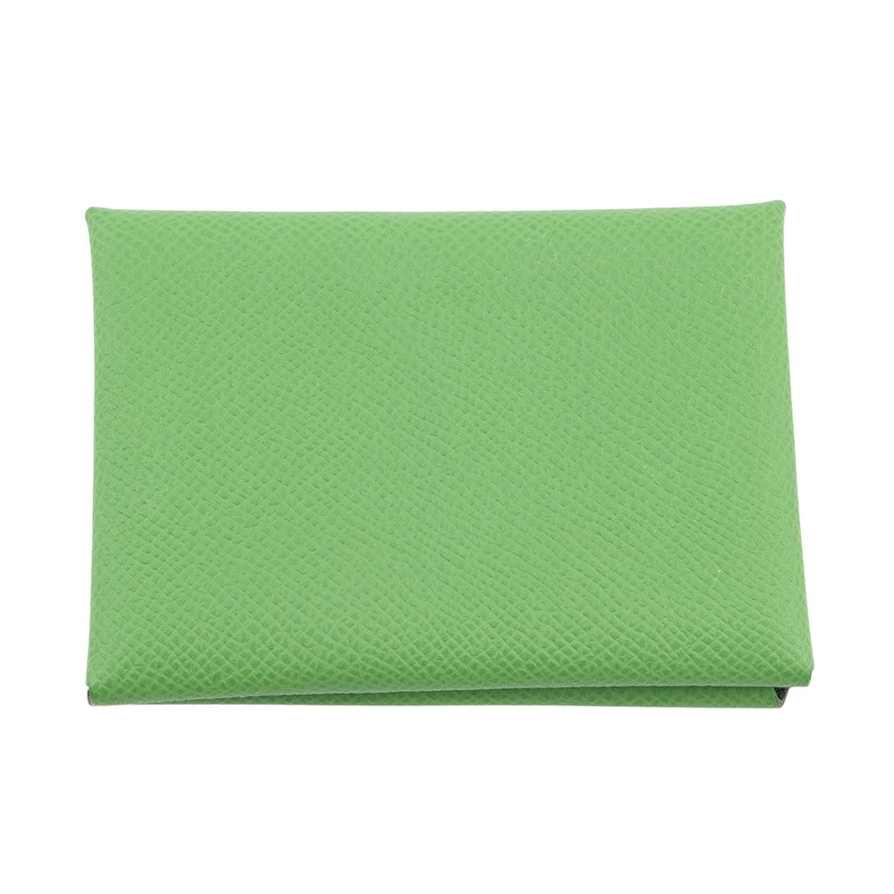 HERMES Calvi Duo Vert Yucca Epsom