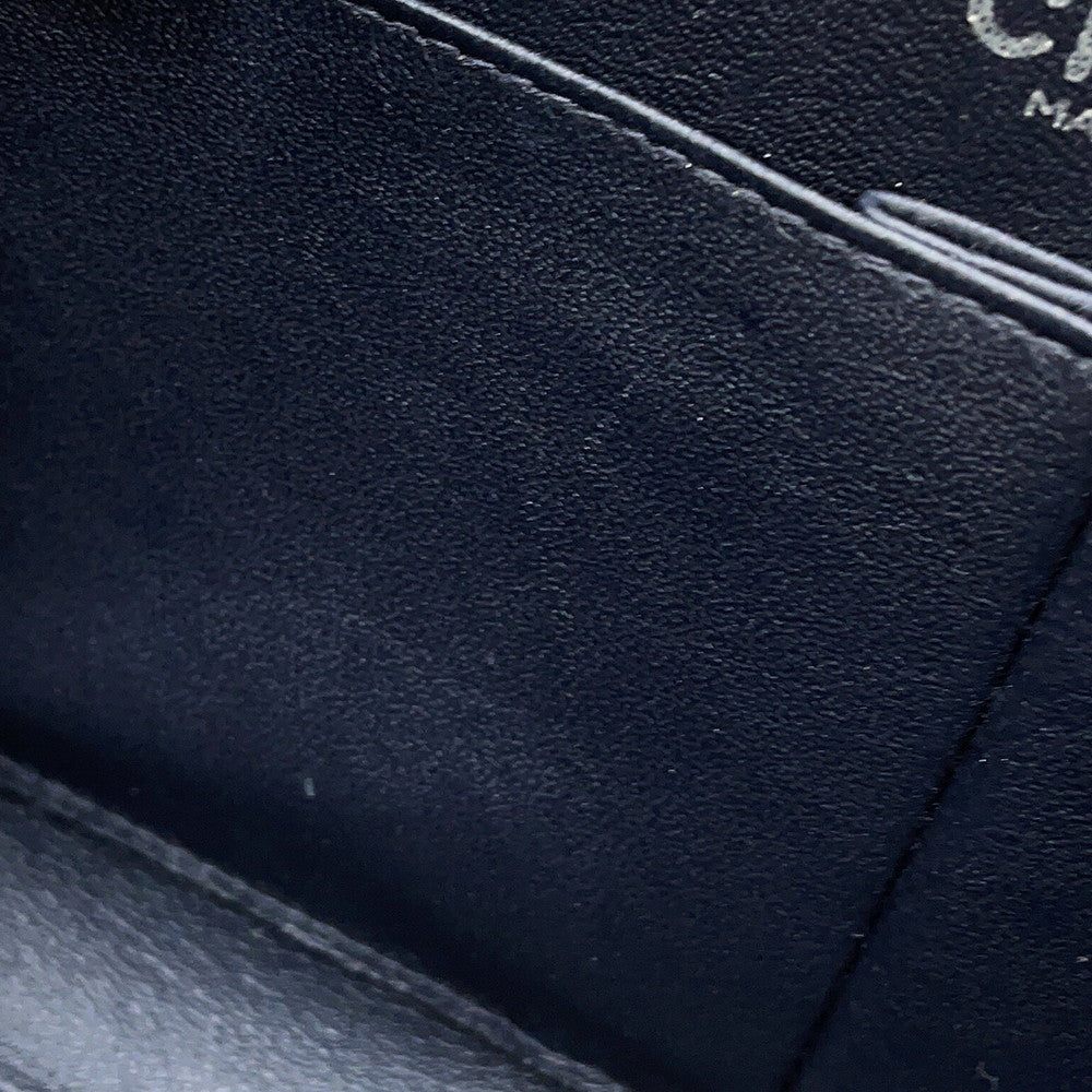 CHANEL Chocolate Bar Chain Shoulder Bag Navy Denim
