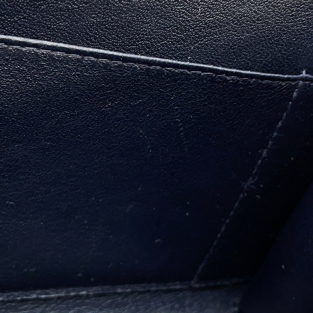 CHANEL Chocolate Bar Chain Shoulder Bag Navy Denim