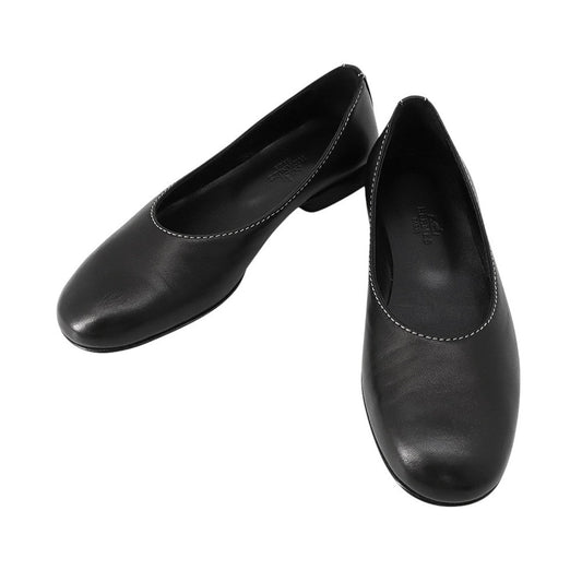 HERMES Ballet Shoes Liz Black Nappa Leather Size 35