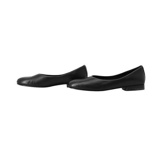 HERMES Ballet Shoes Liz Black Nappa Leather Size 35