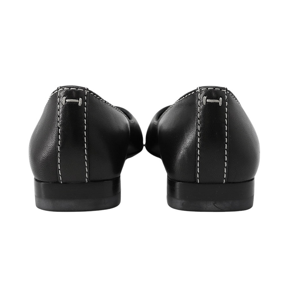 HERMES Ballet Shoes Liz Black Nappa Leather Size 35