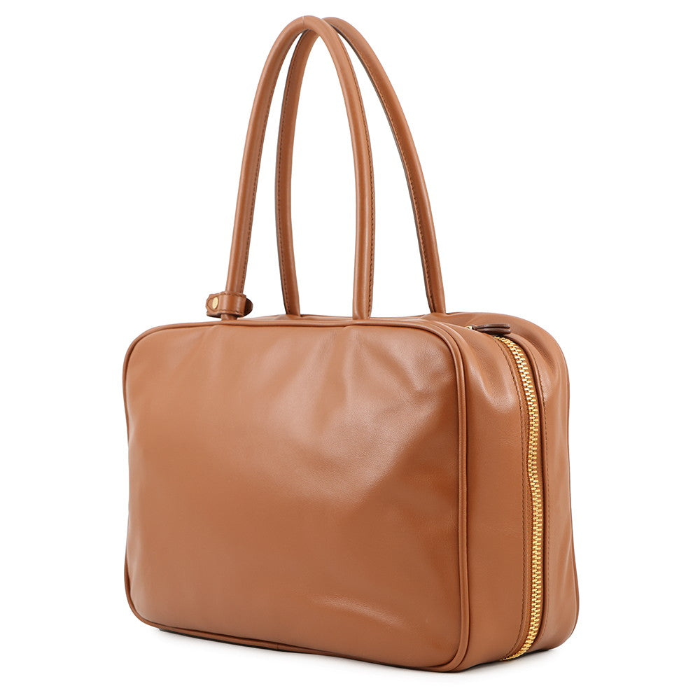 MIUMIU Bo Bag Cognac5BB117 Leather Size Large