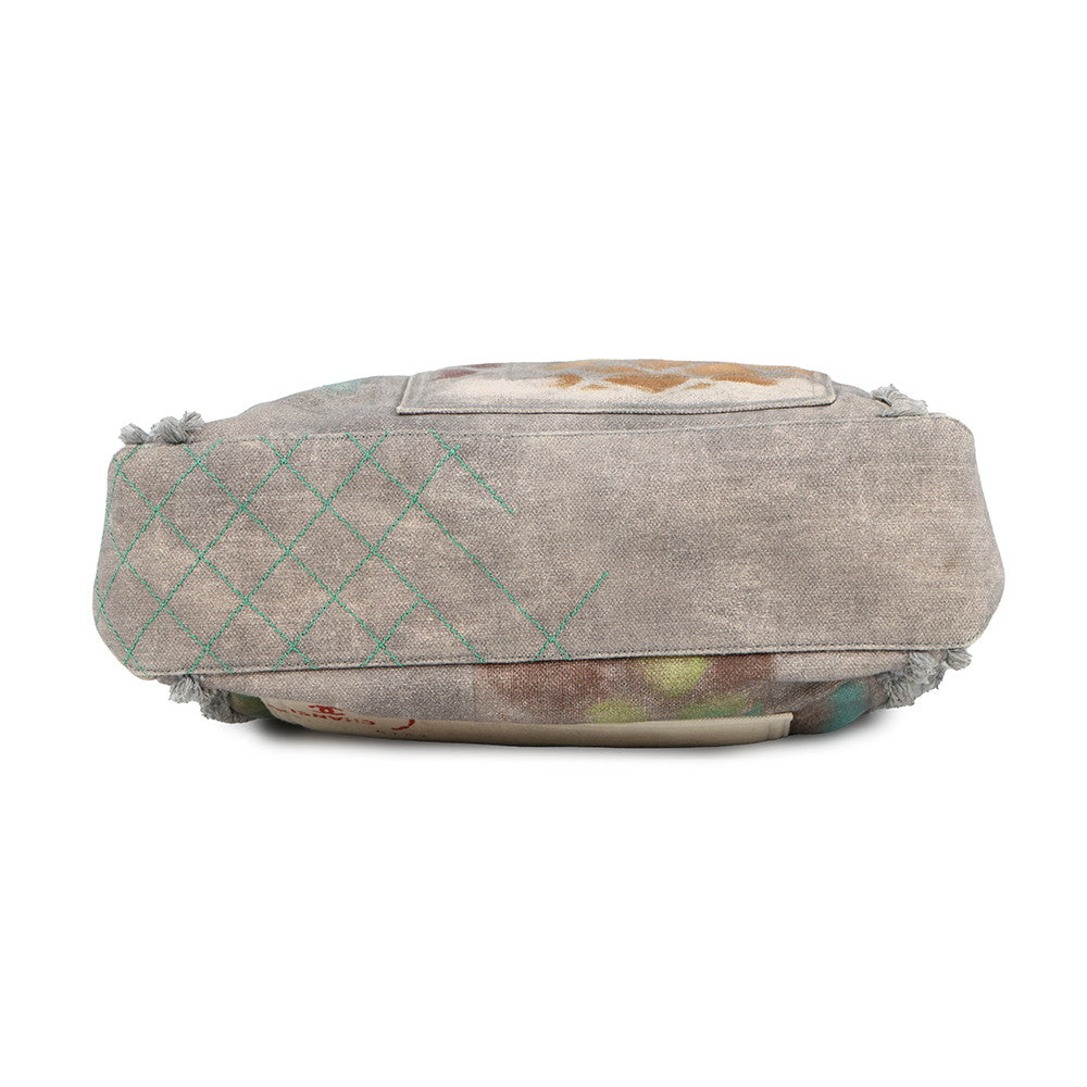CHANEL Graffiti Bricolage 2-way Chain Tote Gray/MulticolorA92317 Canvas