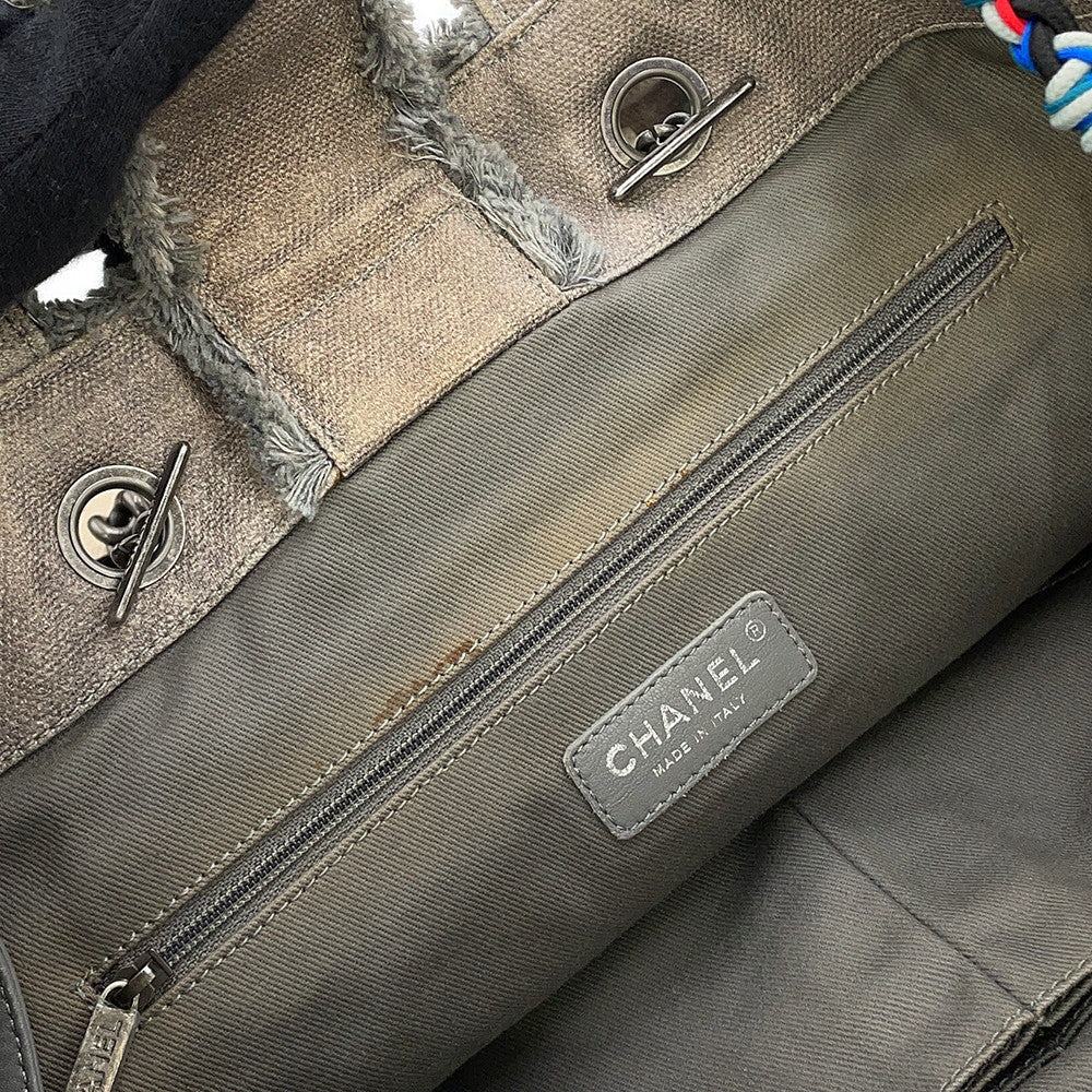 CHANEL Graffiti Bricolage 2-way Chain Tote Gray/MulticolorA92317 Canvas