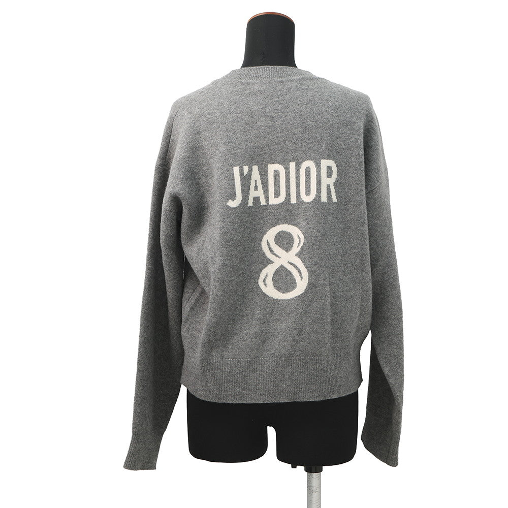 Dior J'Adior 8 Boxy Sweater Size 36 Gray924S55AM009 Cashmere97% Nylon2% Polyurethane1%