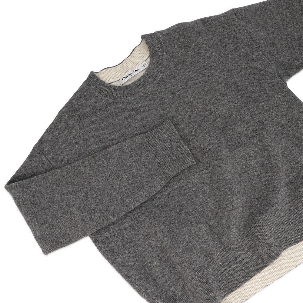 Dior J'Adior 8 Boxy Sweater Size 36 Gray924S55AM009 Cashmere97% Nylon2% Polyurethane1%