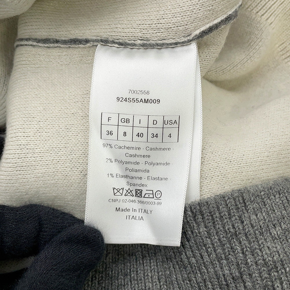 Dior J'Adior 8 Boxy Sweater Size 36 Gray924S55AM009 Cashmere97% Nylon2% Polyurethane1%