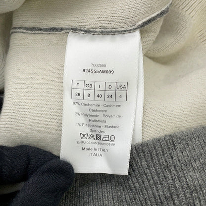 Dior J'Adior 8 Boxy Sweater Size 36 Gray924S55AM009 Cashmere97% Nylon2% Polyurethane1%